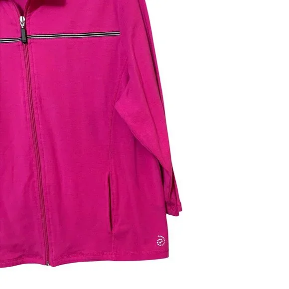 Be Inspired Womens Pink Full-Zip Active Jacket XL Cotton Blend - Picture 2 of 6